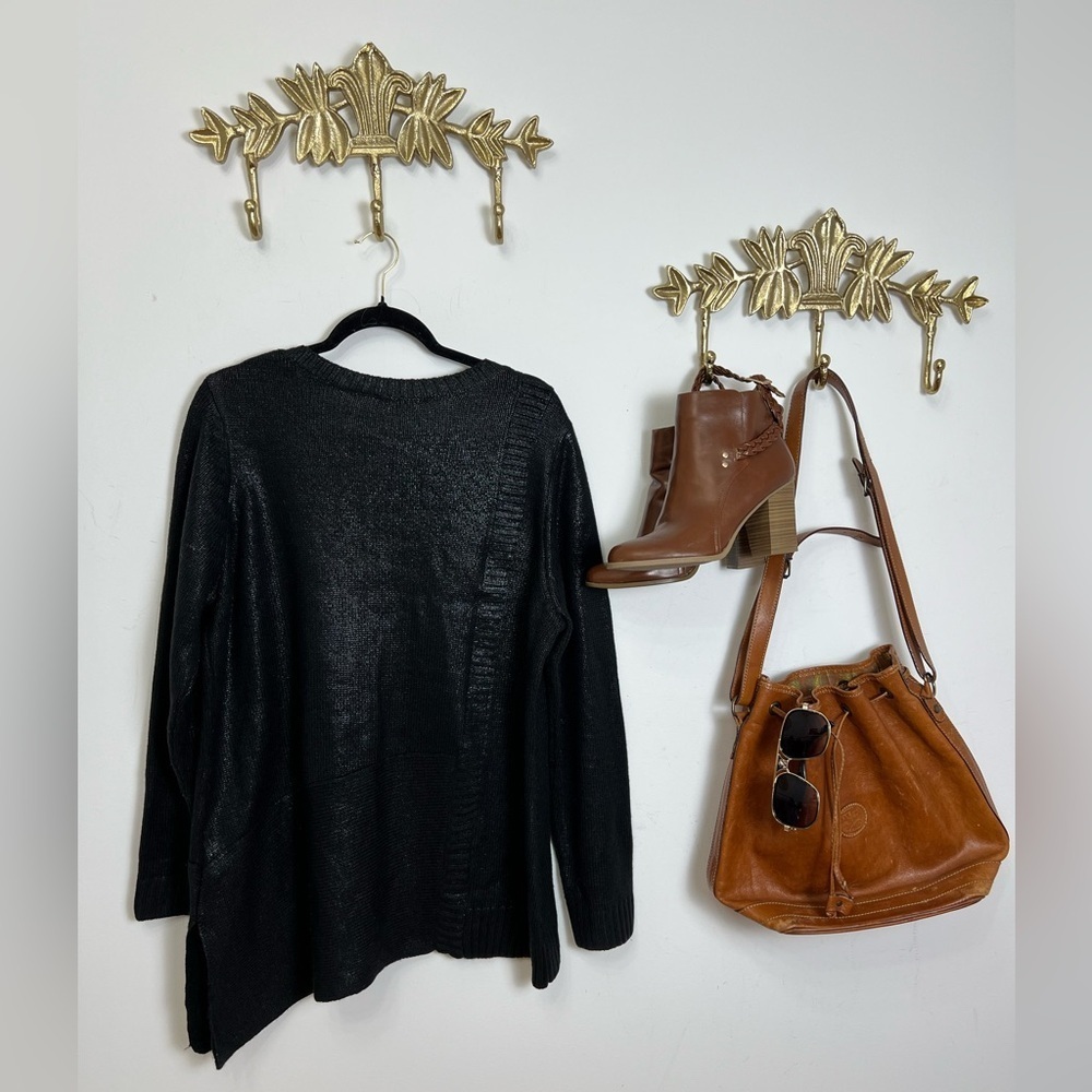 Mblm black contemporary stunning tunic sweater XL